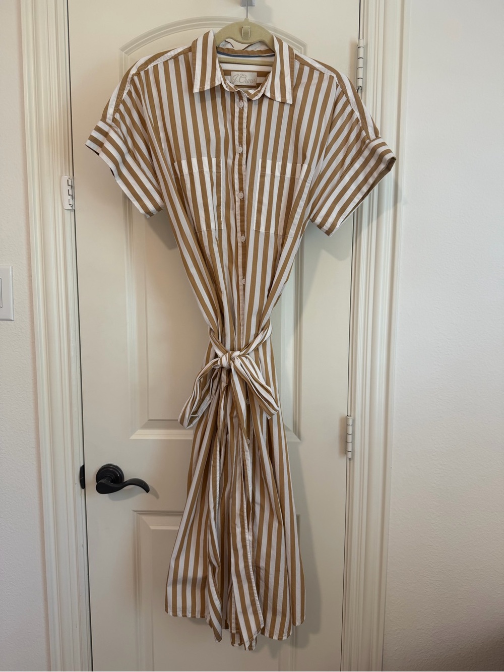 J.Crew Striped Short Sleeve Shirt Dress M